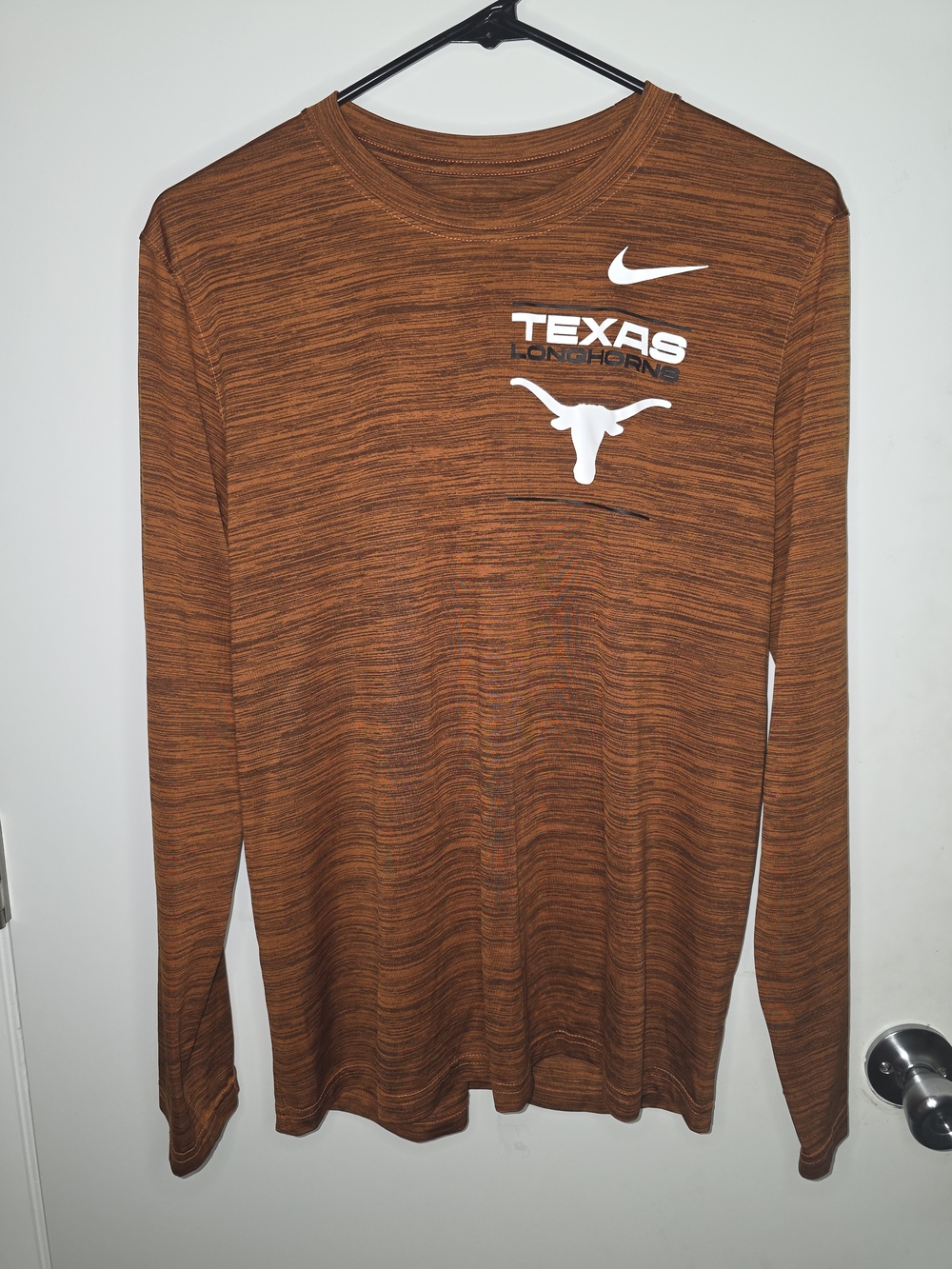 Nike Dri-FIT Texas Longhorns Long Sleeve Shirt Burnt Orange Heather Men's Medium